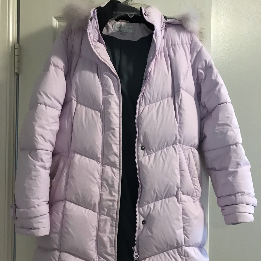 Lavendar Goose feather coat